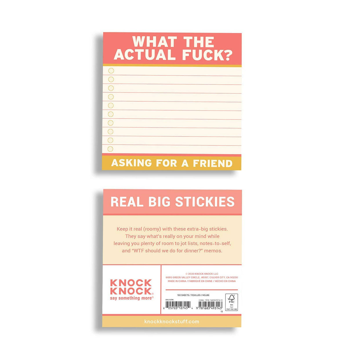 Actual F*ck Large Sticky Notes (4 x 4-inches)