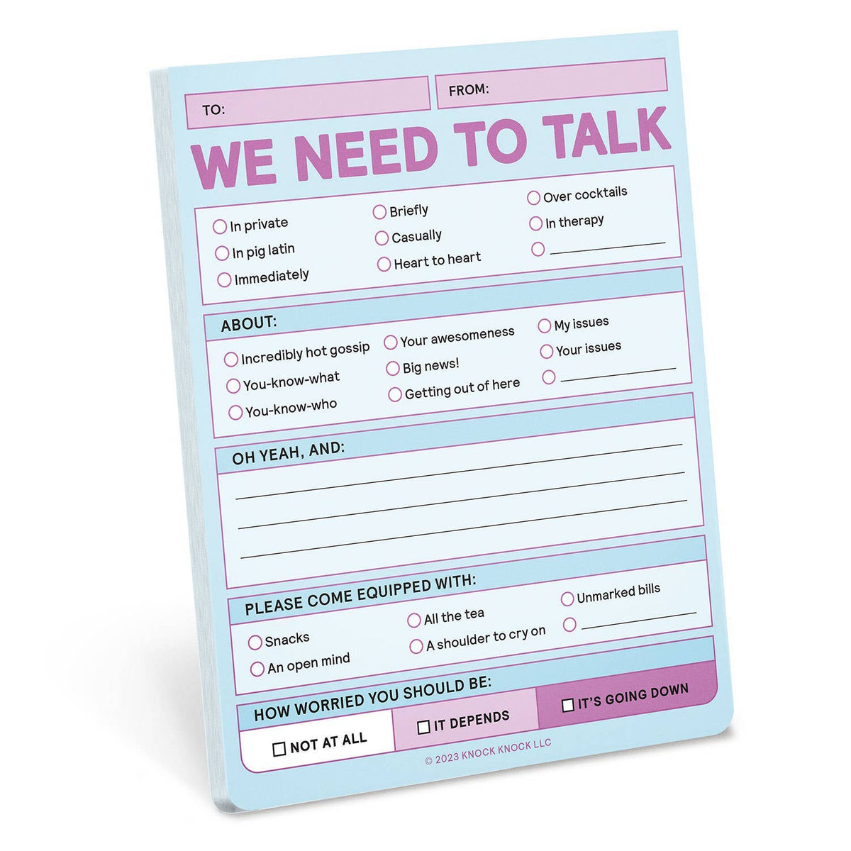 We Need to Talk Nifty Note Pad