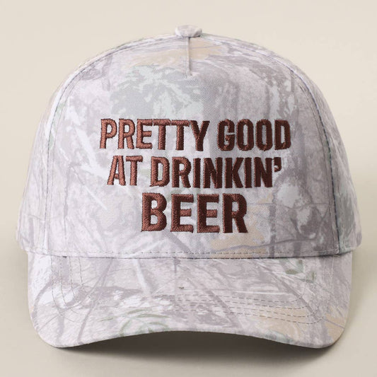 Good At Drinkin’ Beer Embroidered Trucker Hat