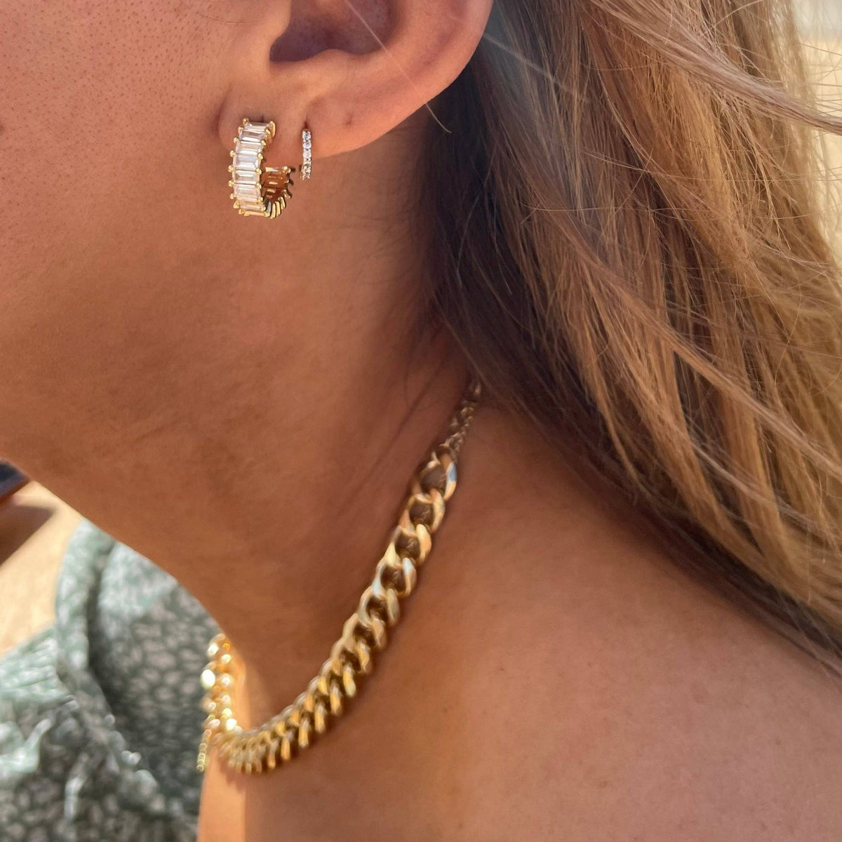 Esther Gold Crystal Hoops