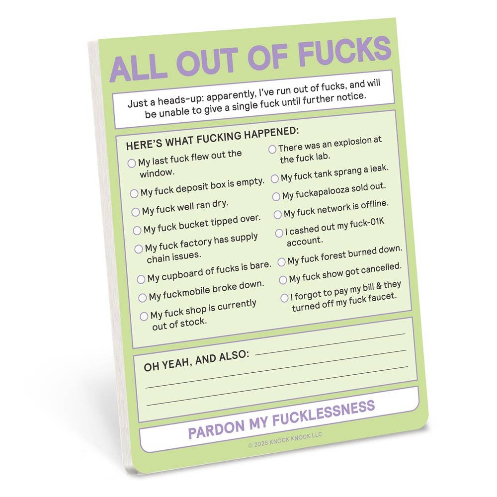 All Out of F*cks Nifty Note