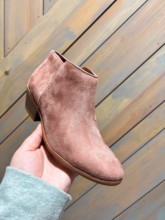 Maggie Blush Suede Booties