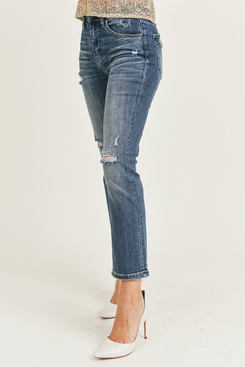 Risen Maddie High-Rise Vintage Straight Leg Jeans