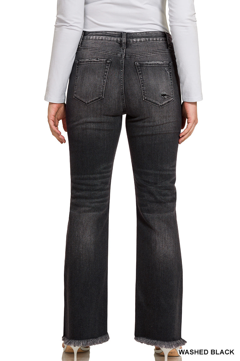 Callie Black Wash Mid-Rise Bootcut Jeans