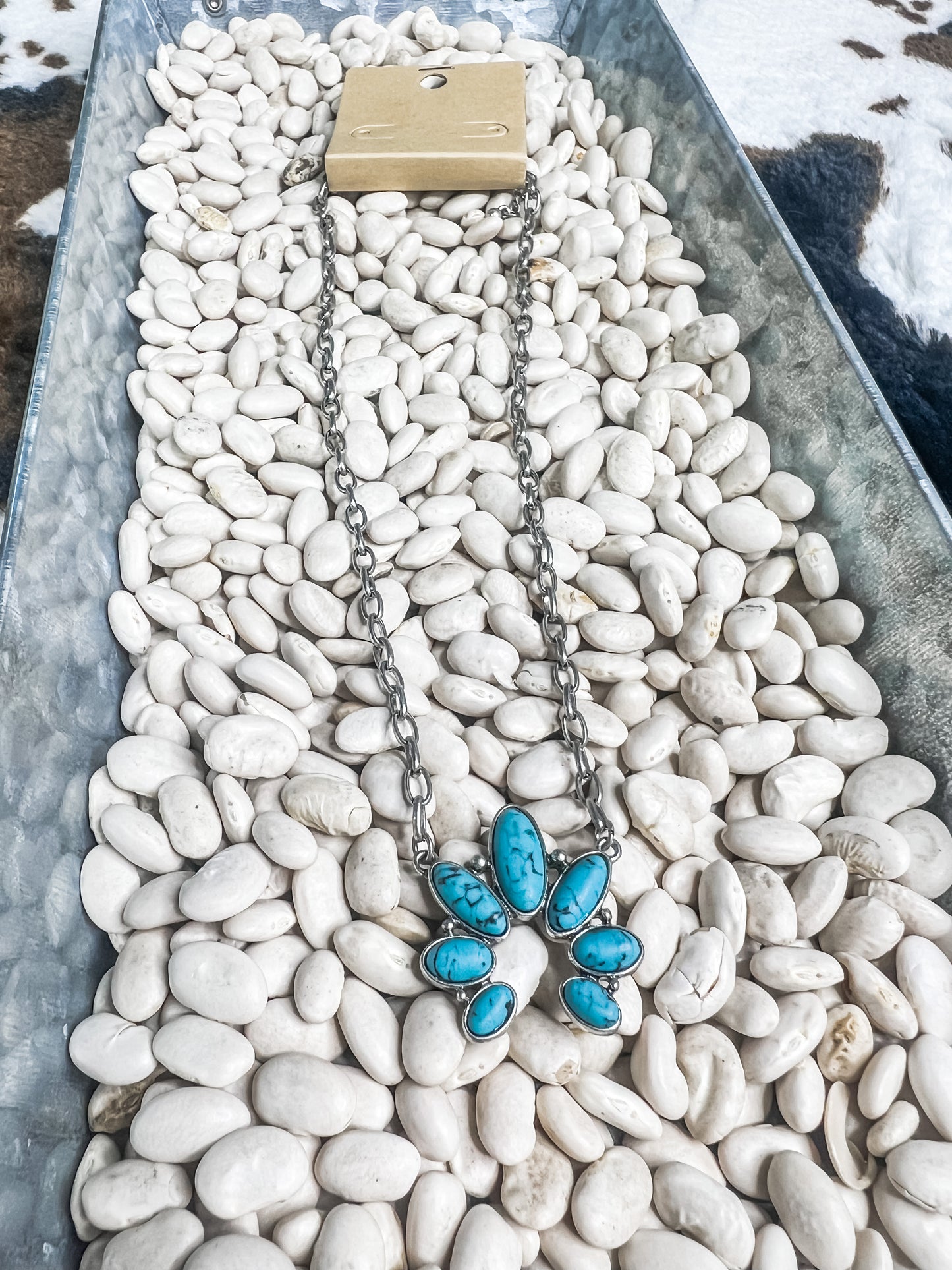 Small Turquoise Concho Pendant Necklace