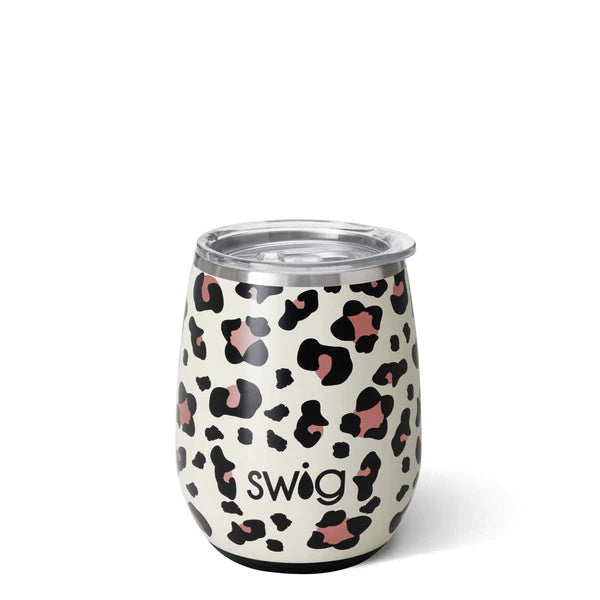 Swig Luxy Leopard Stemless Wine Cup (14oz)
