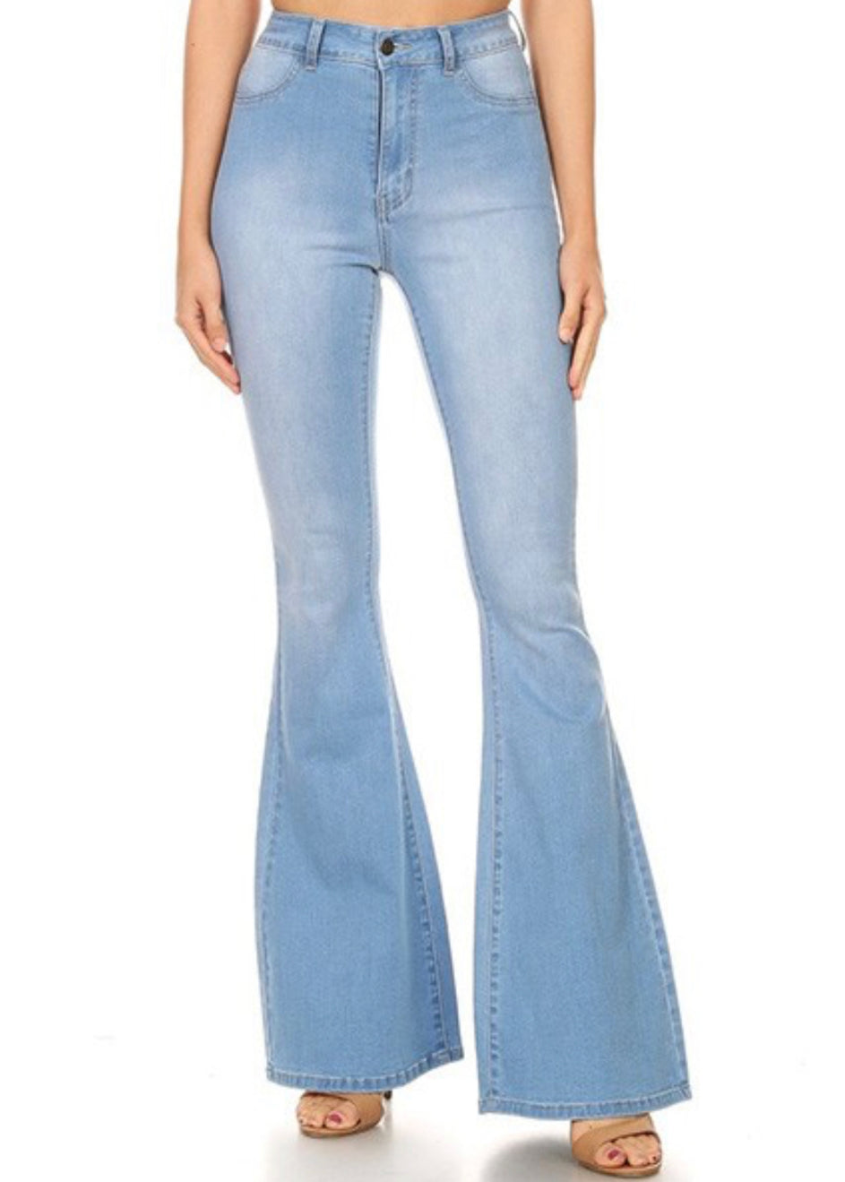 Light Wash High-Rise Flare Jeans