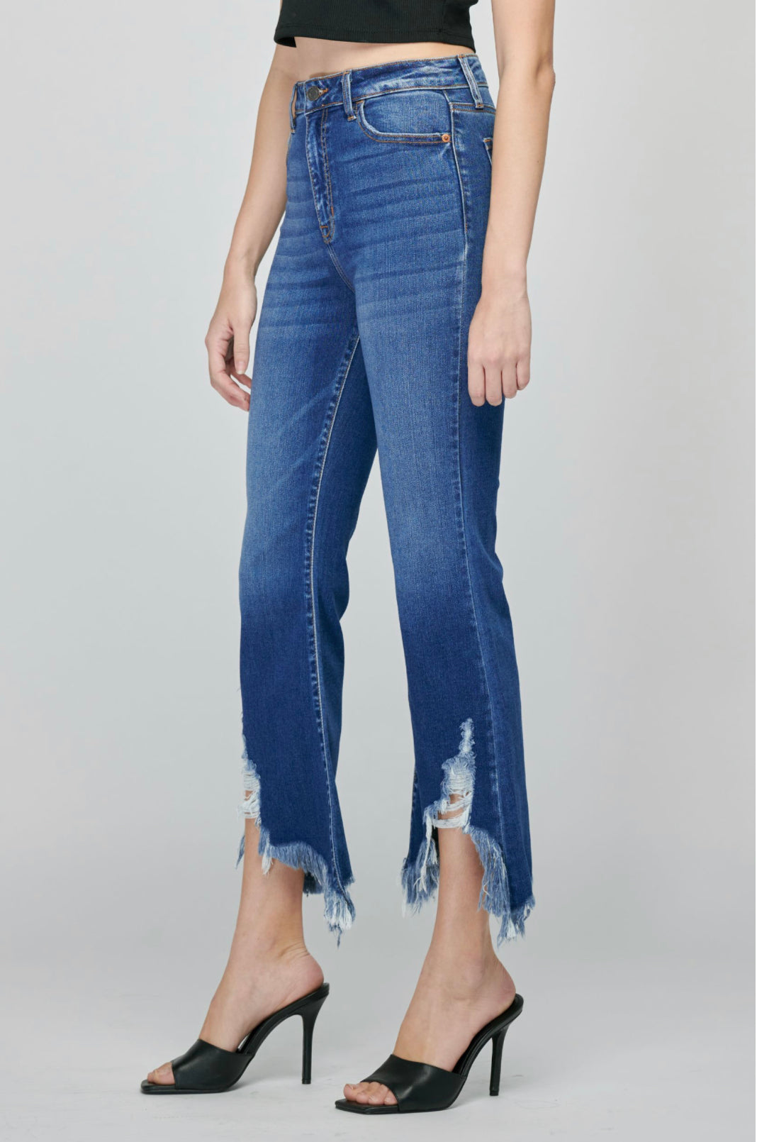 SIZE 1/24 Cello Karley High-Rise Cropped Flare Jeans