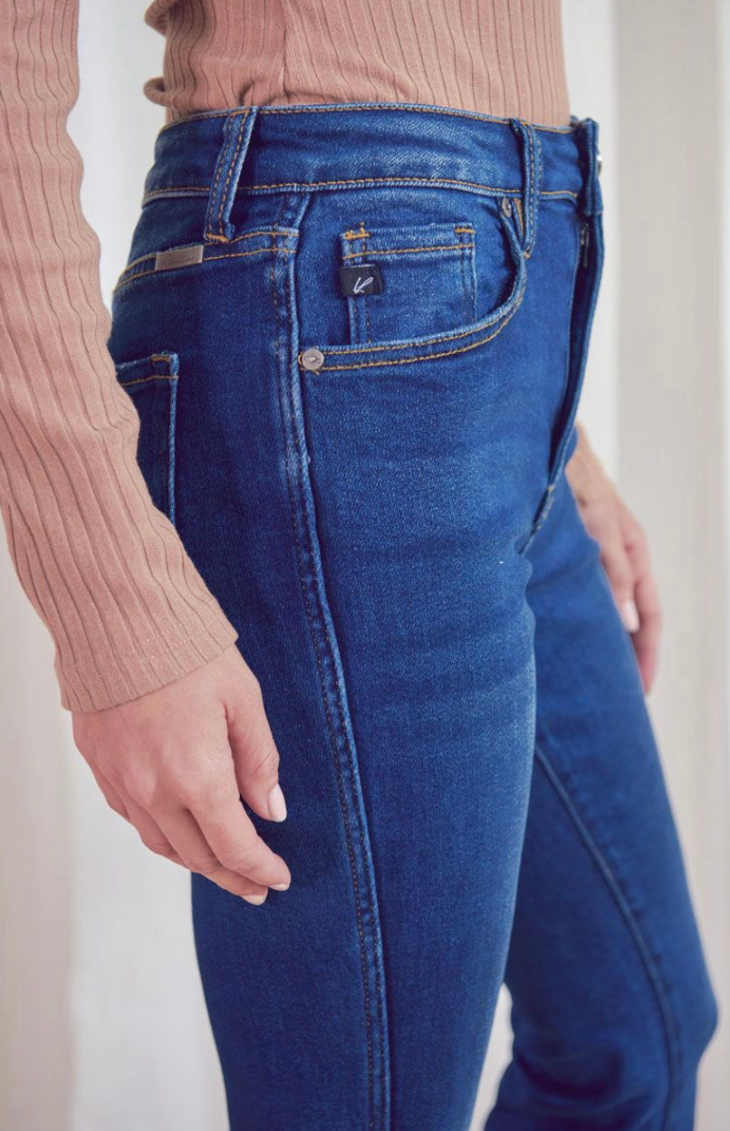 SIZE 1/24 Kan Can Loretta High-Rise Frayed Hem Flare Jeans